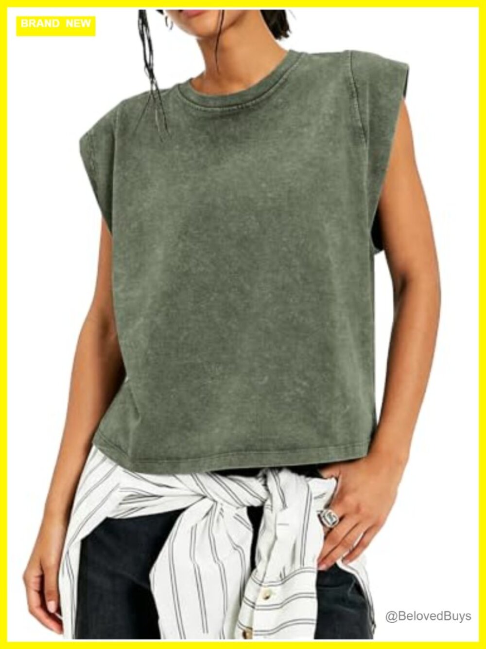Womens Cotton Acid Wash Cap Sleeve Boxy Oversized Vintage Grunge Tee